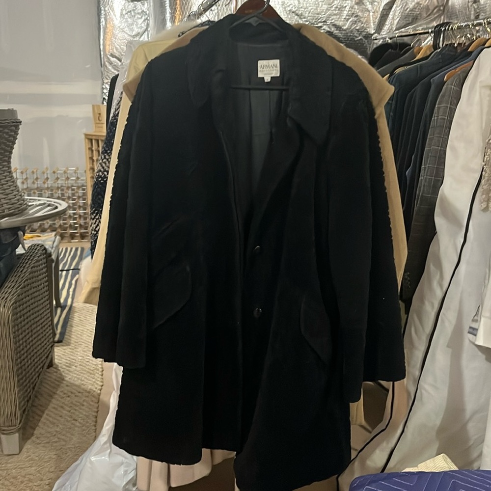Armani vintage black size 10 3/4 length coat.